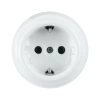 Gniazdko elektryczne Schuko okrągłe białe ceramiczne natynkowe - Ceramic Classic Loft