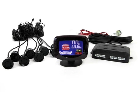 Zestaw czujników parkowania z wyświetlaczem graficznym, 8 czujników 22mm, czarne