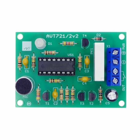 Klaskacz - akustyczne zdalne sterowanie - wersja z przekaźnikiem - KIT AVT 721/2