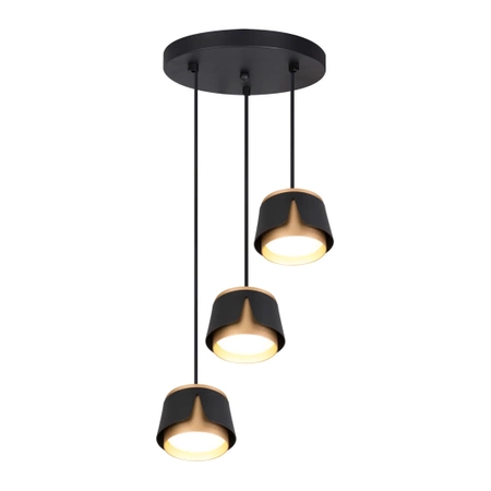 Oprawa wisząca potrójna, GX53 czarn+złota okrąg, XUDO IK259B