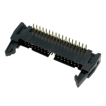 Wtyk IDC 34-stykowy kątowy do montażu na PCB, raster 2,54 mm z zatrzaskami, Z-WS34VW