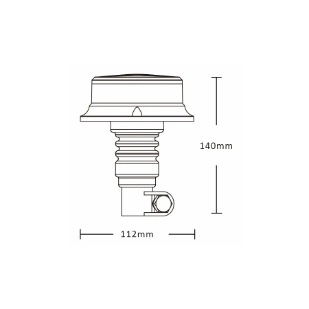 Lampa ostrzegawcza LED do pojazdu, PICO, 27W, 18 LED, światło pomarańczowe, trzpień FLEX, R65 R10, ALR0055