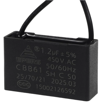 Kondensator rozruchowy do silnika 1.2uF 450VAC, przewody 20cm, 36x11x22mm