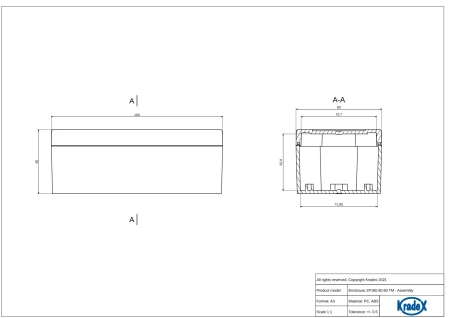 Obudowa hermetyczna ZP160.80.60JH jasnoszara ABS