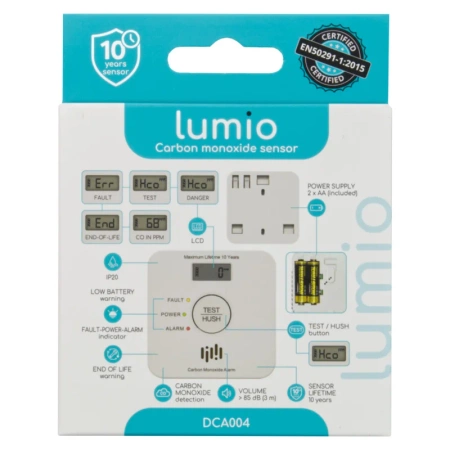 Czujnik czadu z LCD, bateryjny LUMIO DCA004