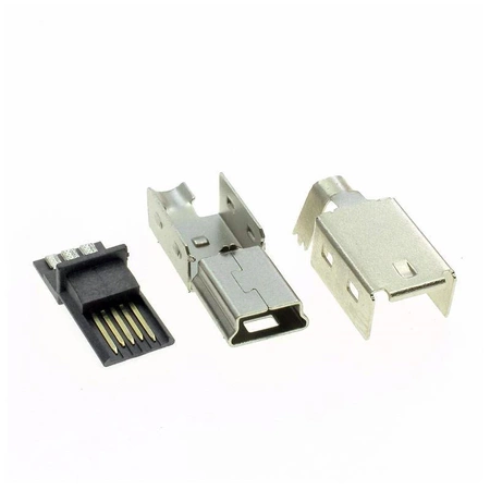 Wtyk mini USB B, do montażu na przewodzie