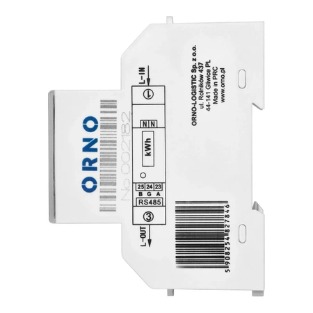 Licznik energii 1-fazowy, 100 A, certyfikat MID, pomiar dwukierunkowy, RS485 Modbus, na szynę DIN, ORNO OR-WE-525
