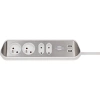 Listwa zasilająca 4 gniazda + 2× USB, 16 A, 3G1,5, narożna, z uziemieniem, srebrno-biała, Brennenstuhl Estilo