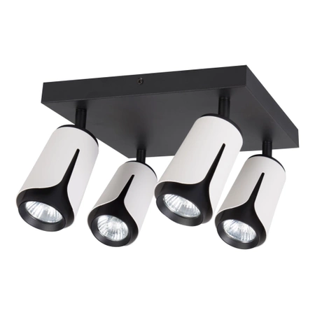 Kinkiet GU10 LED x4 biały+czarny kwadrat, XUDO IK274W