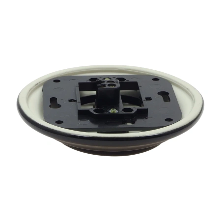 Włącznik światła pojedynczy ceramiczny, okrągły z ramką, podtynkowy czarny Ceramic Loft