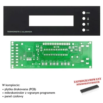 Sygnalizator temperatury pieca CO z LCD i alarmem - PCB i mikroprocesor do projektu AVT 1830