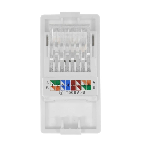 Moduł 1/2 - gniazdo RJ45 Ethernet Cat6 - biały - kompatybilny z ramkami Tawoia Glass