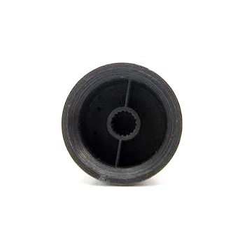 Gałka z kołnierzem do potencjometru na oś 6mm - 28x17mm - czarna, żółty znacznik - GC28