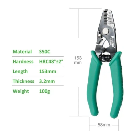 Ściągacz do światłowodów 5w1 ProsKit CP-328 – stripper do włókien 125–3000 µm