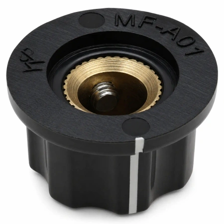 Gałka do potencjometru na oś 6mm - 16x11mm - z bakelitu, czarna - GBC16