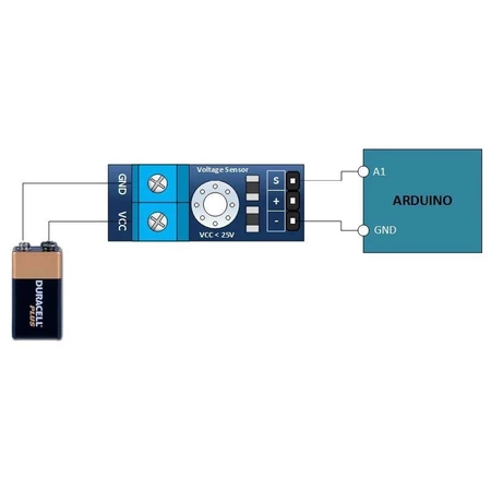 Moduł czujnika napięcia DC 0-25V - dzielnik napięcia 5V/25V - Arduino