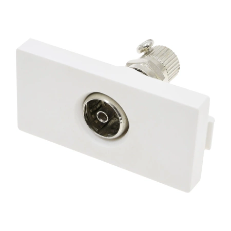 Moduł 1/2 - gniazdo antenowe TV - biały - kompatybilny z ramkami Tawoia Glass