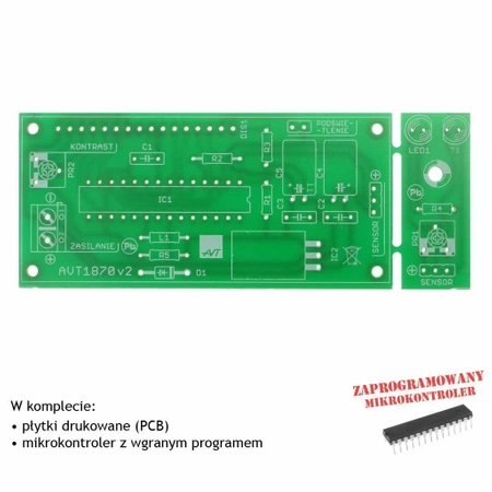 Obrotomierz 0-29999 obr/min, PCB i mikroprocesor do projektu AVT1870