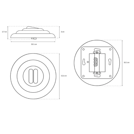 Włącznik światła podwójny z ramką, ceramiczny, montaż podtynkowy, kolor biały Ceramic Loft