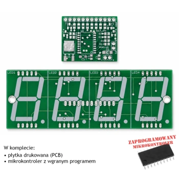 Termometr LED - wersja 27mm czerwony - PCB's i mikroprocesor do projektu AVT 1697/2