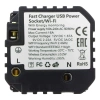 Gniazdo elektryczne Schuko z USB-C 20W z pomiarem energii (watomierz) WiFi i Bluetooth czarne podtynkowe (moduł bez ramki) - TAWOIA Smart Home