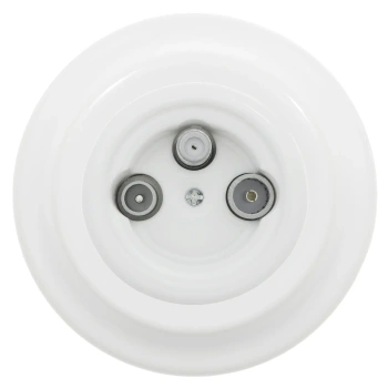 Gniazdo TV/SAT okrągłe z ramką, białe, montaż podtynkowy, Ceramic Loft