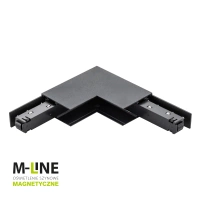 Łącznik kątowy do szyny magnetycznej pionowy natynkowy czarny M-LINE