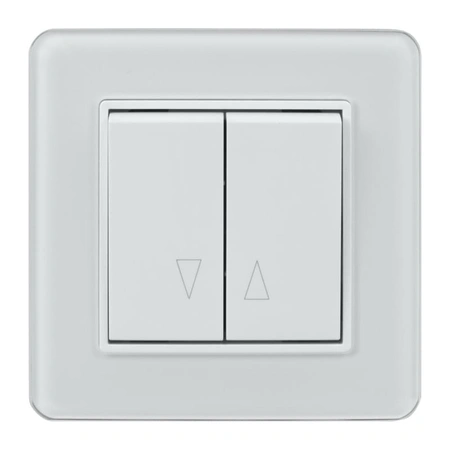 Włącznik żaluzjowy, kwadratowy, biały, podtynkowy, moduł bez ramki, 10 A, QUAD