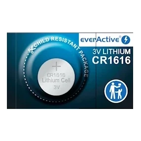 Bateria CR1616 3 V litowa, ogniwo guzikowe Ø16 × 1,6 mm, 50 mAh, everActive