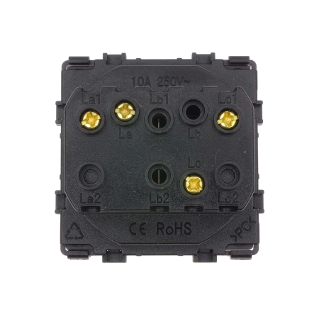 Włącznik światła szklany podwójny - złoty - Tawoia Glass