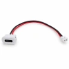 Gniazdo USB-C panelowe na zatrzask, zasilanie 5 V, 2 przewody 10 cm z wtykiem JST PH 2,0 mm, białe