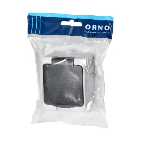 Gniazdo pojedyncze Schuko ORNO AQUATIC MINI IP54 16A 230V natynkowe biało-czarne