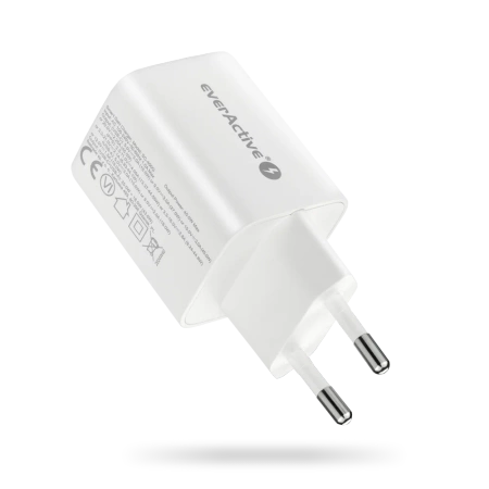 Ładowarka sieciowa everActive GaN SC-450Q z gniazdem USB oraz USB-C PD PPS QC4+ 45W