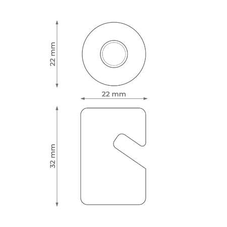 Uchwyt kabla ceramiczny 20x30mm, natynkowy czarny Ceramic Loft