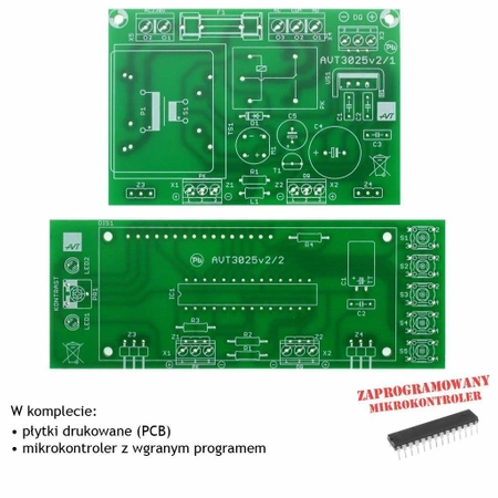 Regulowany termostat cyfrowy, PCB's i mikroprocesor do projektu AVT3025