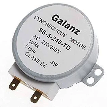 Silnik napędu talerza kuchenki mikrofalowej 220–240 V AC, 5 obr./min, wrzeciono 7 mm ścięte, typ SS-5-240-TD