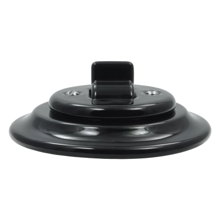 Włącznik światła krzyżowy kołyskowy ceramiczny, okrągły z ramką, podtynkowy czarny Ceramic Loft