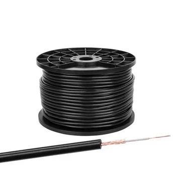 Przewód mikrofonowy mono, 1 żyła + ekran, średnica 6 mm, czarny, 1 mb