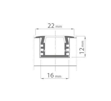 Profil PDS4-K, aluminium anodowane, osłonka mleczna, 1m