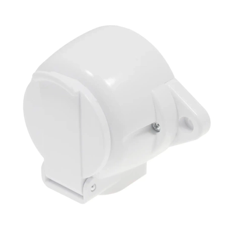 Gniazdo elektryczne bryzgoszczelne IP44 z klapką, montaż natynkowy, kolor biały, seria Retro PRL