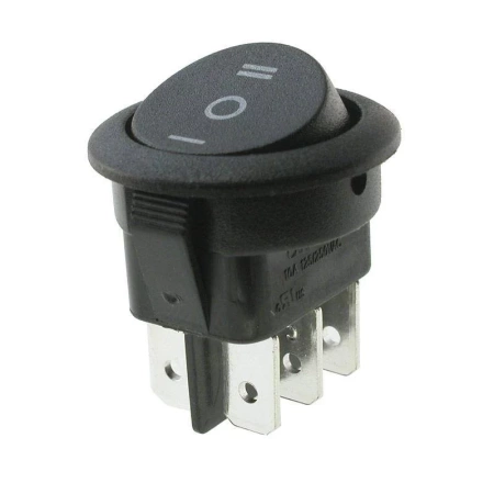 Przełącznik klawiszowy ON-OFF-ON MR3230R6BBNWC, okrągły, czarny bez podświetlenia, Canal