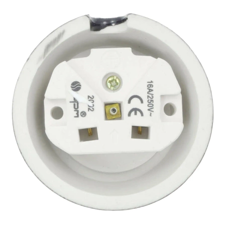 Gniazdko elektryczne z uziemieniem okrągłe czarne ceramiczne natynkowe - Ceramic Classic Loft