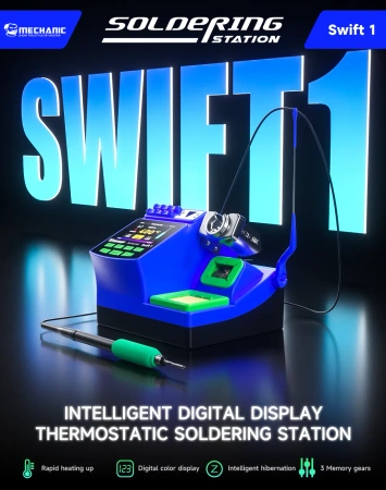 Stacja lutownicza Swift1, 200 W, 100–480°C, kolby T115, T210 i T245, Mechanic