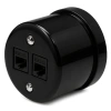 Natynkowe gniazdo Ethernet Cat.5e x2 ceramiczne czarne Ceramic Classic Loft