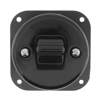 Włącznik światła krzyżowy kołyskowy ceramiczny, okrągły podtynkowy czarny Ceramic Loft