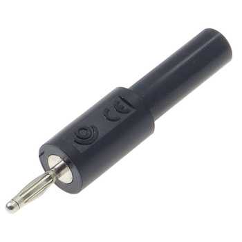 Adapter - gniazdo bezpieczne 2mm / wtyk 2mm czarny