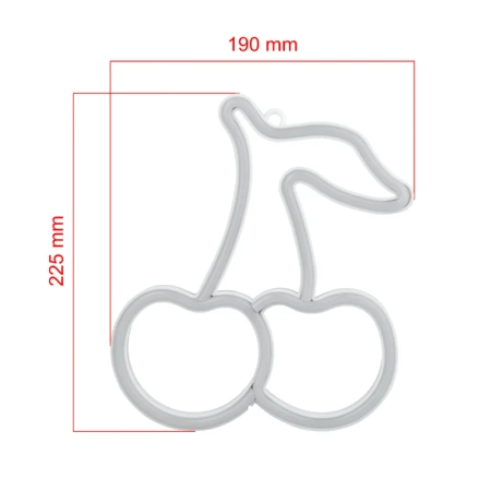 Neon LED "czereśnia", dekoracja LED 19x22,5cm zasilanie z baterii lub USB