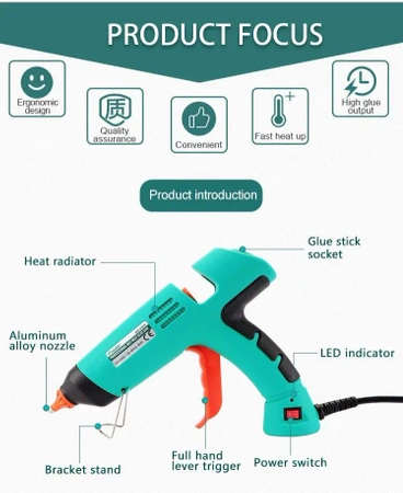 Pistolet do kleju na gorąco Proskit GK-390B, sztyfty 11mm, 80W