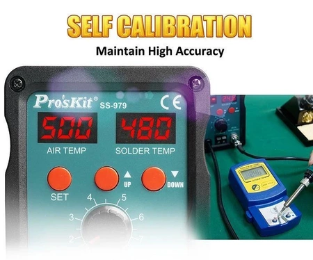 Stacja lutownicza hotair 700W 120L/min + lutownica 60W SS-979B Proskit