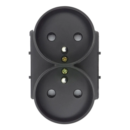 Moduł - gniazdo elektryczne podwójne - czarne - Tawoia Glass